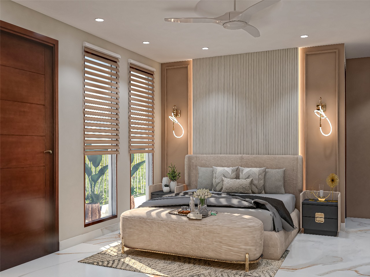 Layered bedroom