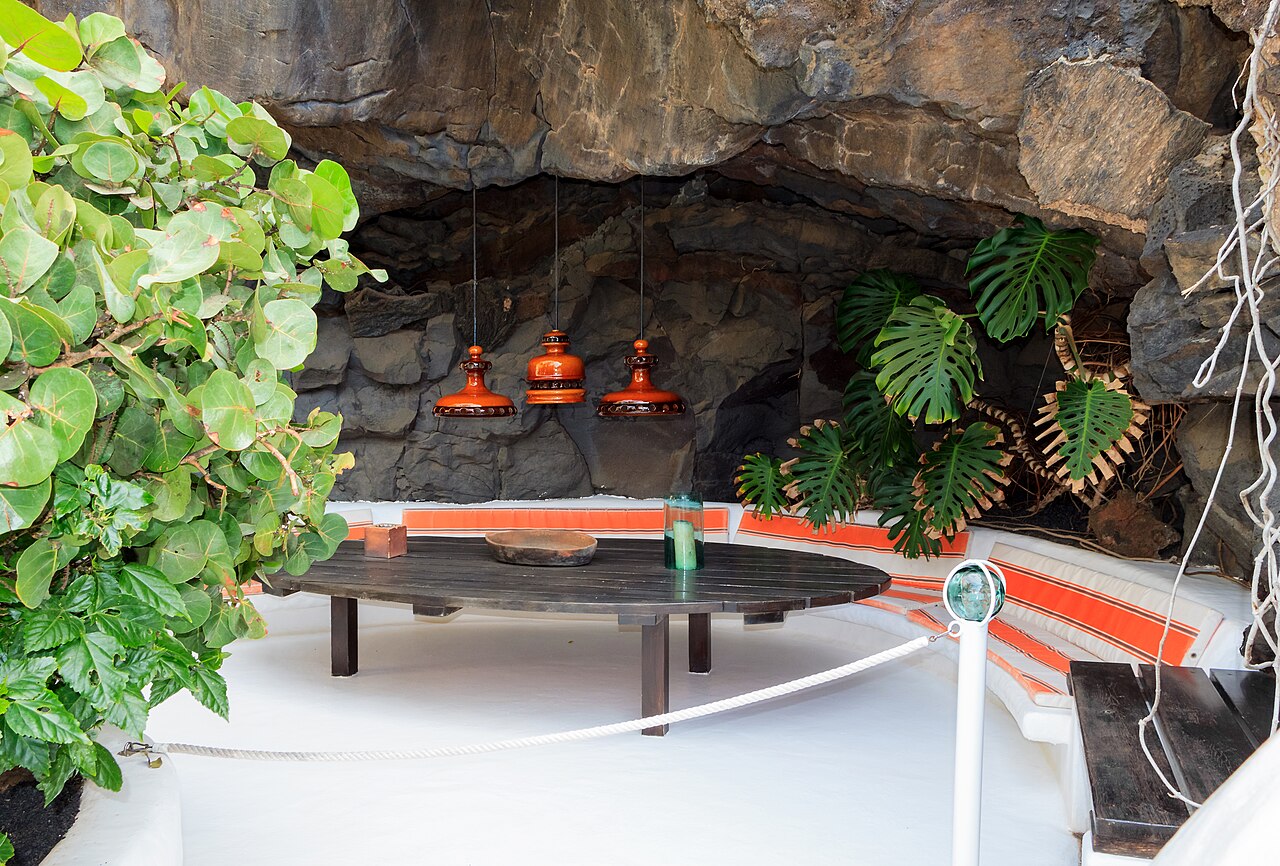 Volcanic courtyard lounge